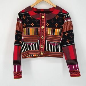VTG‎ Christian Llinares Patterned Colorful Jacket Sz M Maximalism Artsy 90s